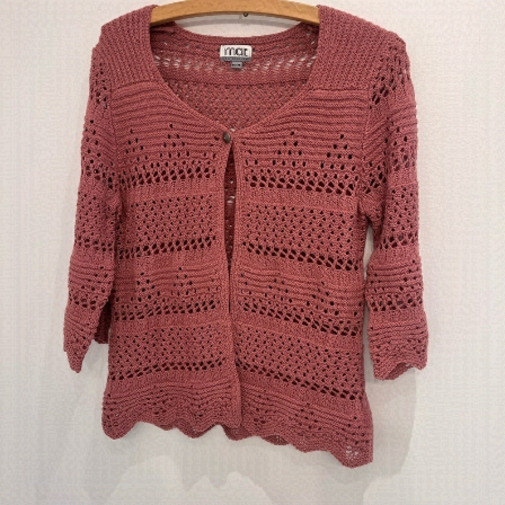 crochet button vest old rose vintage brand Mat size medium